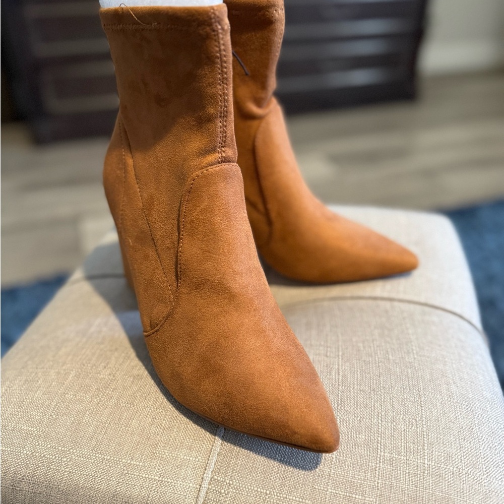 Express Tan Ankle Booties with Sleek Design